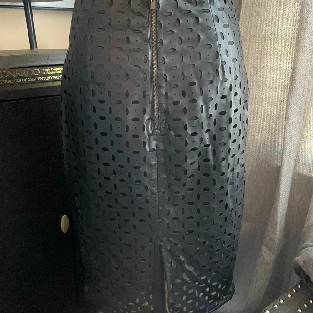 Banana Republic laser cut faux leather skirt NWOT